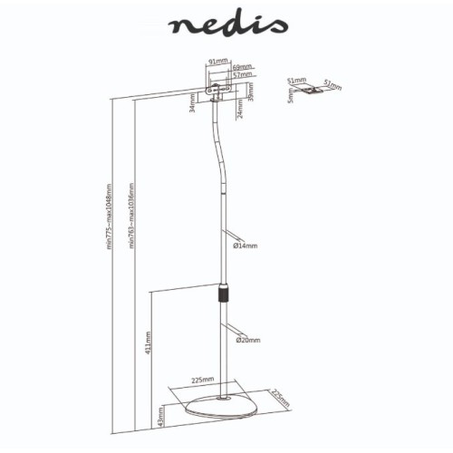 Soporte de suelo universal max.4.5Kg (2unds)