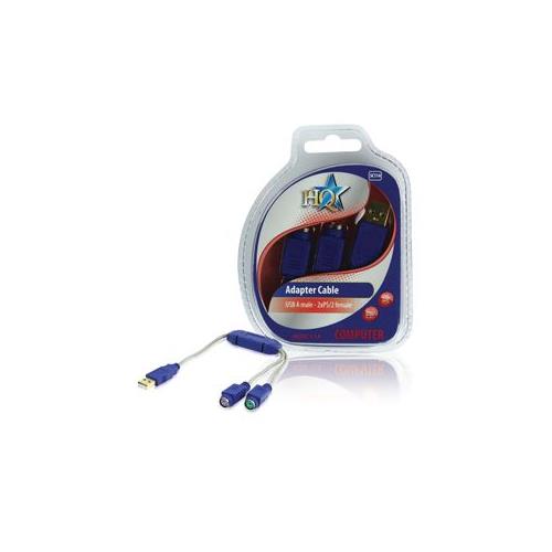 Adaptador USB a 2 salidas PS2 hembras 20cm