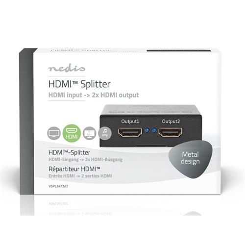 Distribuidor HDMI 2 sal.4K2K 60 FPS HDCP 2.2 Nedis