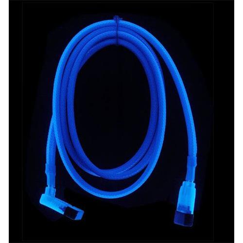 Cable Sata de datos 1m acodado UV Azul Revoltec