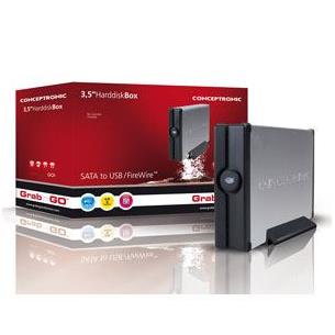 Caja disco duro 3,5" Sata Usb-FireWire Conceptronic