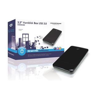Caja 3,5" USB3 Discos SATA Conceptronic Negra