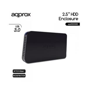 Caja disco duro 2,5" USB3 Negra Approx Sata2