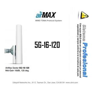 Antena Wifi Sectorial 120º 16dBi 5Ghz Ubiquiti