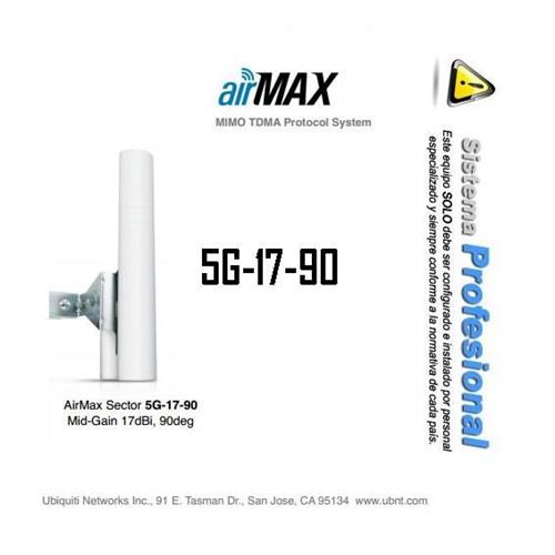 Antena Wifi Sectorial 90º 17dBi 5Ghz Ubiquiti