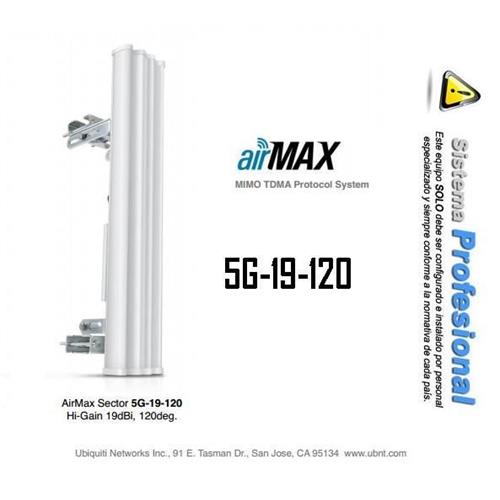 Antena Wifi Sectorial 120º 19dBi 5Ghz Ubiquiti