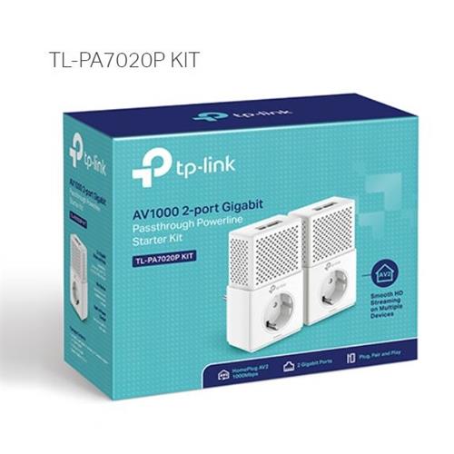 KIT Homeplug PLC+2 Puertos 1000bps 7020PKIT