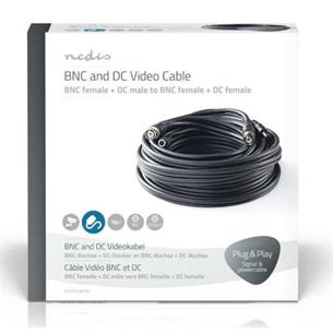 Cable video montado BNC/BNC + alimentacion 10m