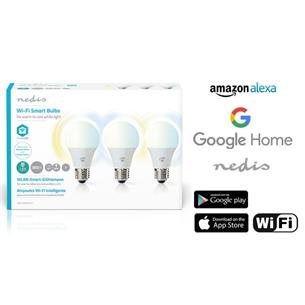 Nedis Pack 3 Bombillas Wifi E27-9W Alexa Google