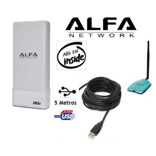 Adaptador Wifi 2W Exterior UBDO-NT 5m Alfa Network