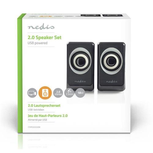 Altavoces amplificados 2.0 18W Nedis 3.5mm