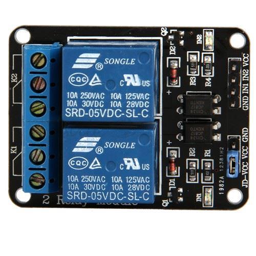 Modulo 2 reles 5Vdc compatible Arduino