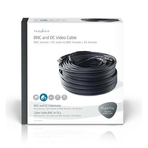 Cable video montado BNC/BNC + alimentacion 30m