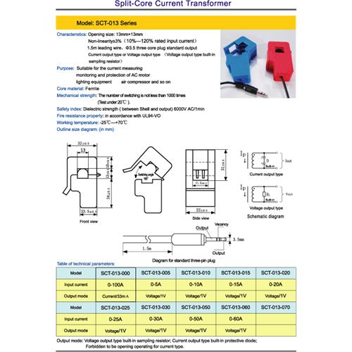 Sensor de corriente no invasivo 30A