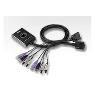 KVM switch DVI-D+USB+sonido 2PC 1,2m Aten