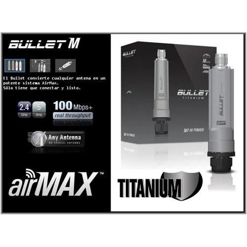 Punto de acceso Ubiquiti BulletM2 Titanium 2,4Ghz