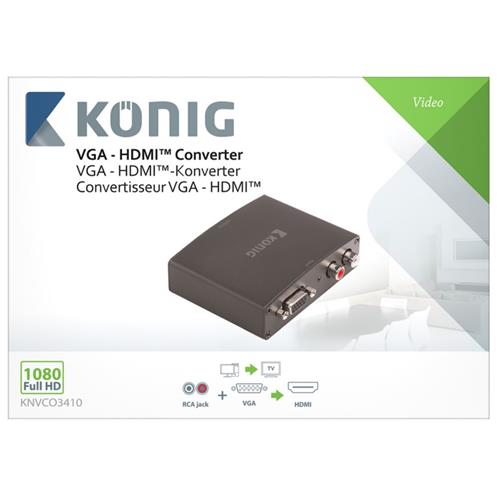 Convertidor VGA + audio a HDMI Konig-Nedis
