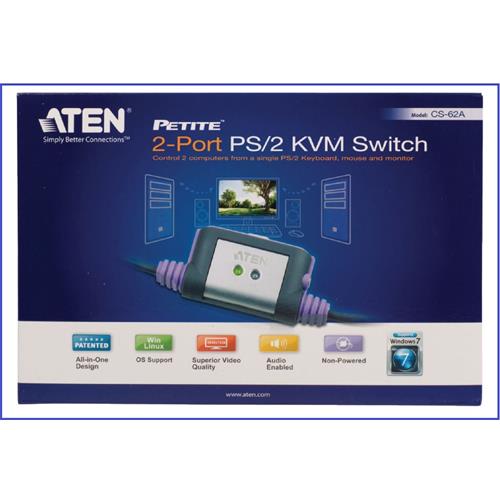 KVM VGA+PS/2+sonido 2PC CS-62A Aten