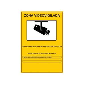 Cartel "zona videovigilada" 14x10 cms.