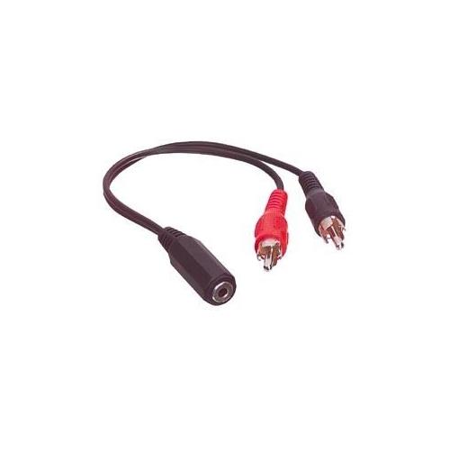 Cable audio Jack 3,5 ST hembra a 2 RCA 20cm