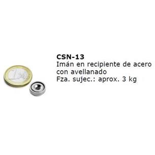 Iman en recipiente avellanado 13x4.5mm Neodimio.