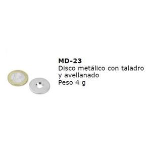 Disco metalico con taladro avellanado 23 (no iman)