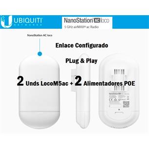 2 unds Ubiquiti LocoM5AC configurados Enlace 5Ghz