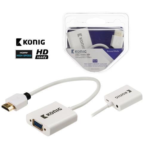 Convertidor HDMIm-VGAh +audio 3.5mm Blister Konig