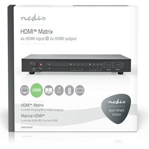 Matriz HDMI 4 entradas 2 salidas 4K30 Hz Nedis