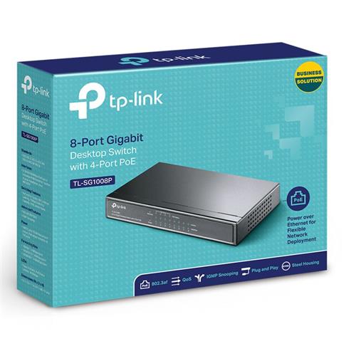 Switch 8 Ptos Gigabit (4POE) TP-Link SG1008P