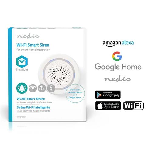 Sirena SmartLife 85dB Wifi Alexa Google Nedis