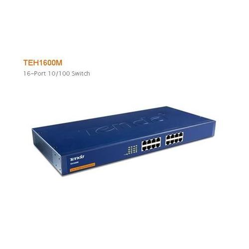 Switch 16 puertos 10/100 Mbps Tenda TEH1600M 19"