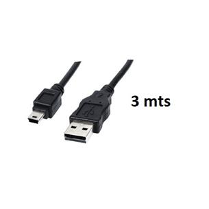 Cable USB 2.0 A-USB mini 5P 3mts