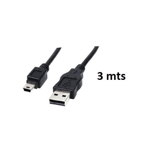 Cable USB 2.0 A-USB mini 5P 3mts
