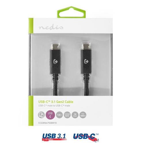 Cable USB-C 3.1 Gen2 M-M 1mts