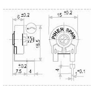 Potenciometro ajuste PT15 NV 200ohm 2