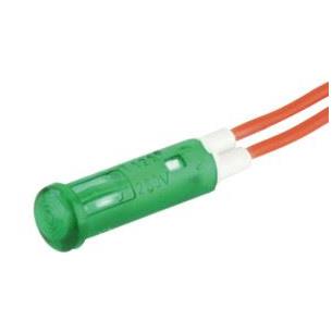Piloto a neon 10mm verde con 20cm cable