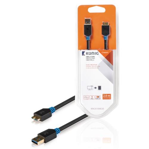 Cable USB 3.0 A a micro B 2mts Blister Konig