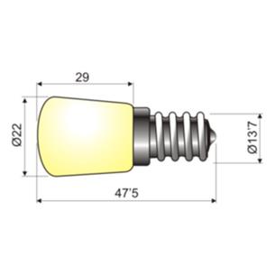 Bombilla E14 230V 15W 300ºC especial horno 2