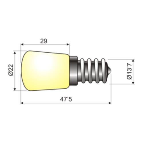 Bombilla E14 230V 15W 300ºC especial horno