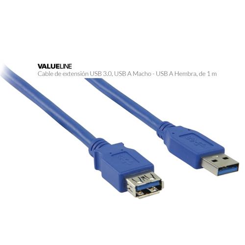 Cable USB 3.0 prolongador 1 m macho hembra