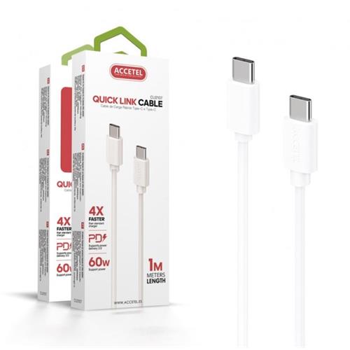 Cable USB-C-C 1mts carga rapida Slim 3A Accetel