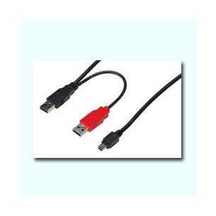 Cable USB 2.0 doble A-USB mini 5P 1m