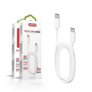Cable USB-C-C 2mts carga rapida Slim 3A Accetel