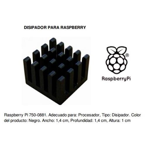 Radiador adhesivo para Raspberry ABL 14 x14x10mm