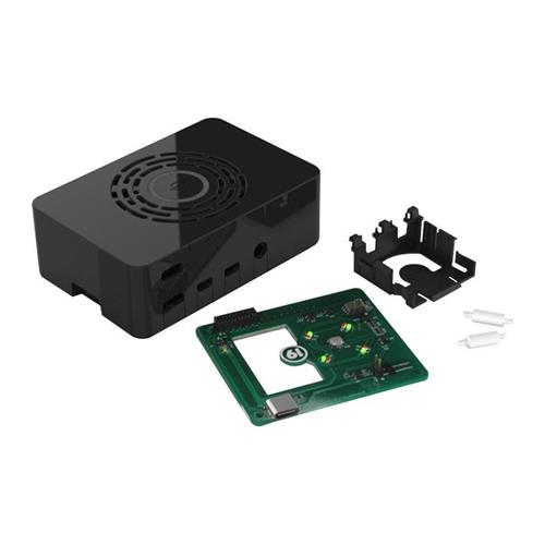 Caja Raspberry pi 4 negra con boton de power