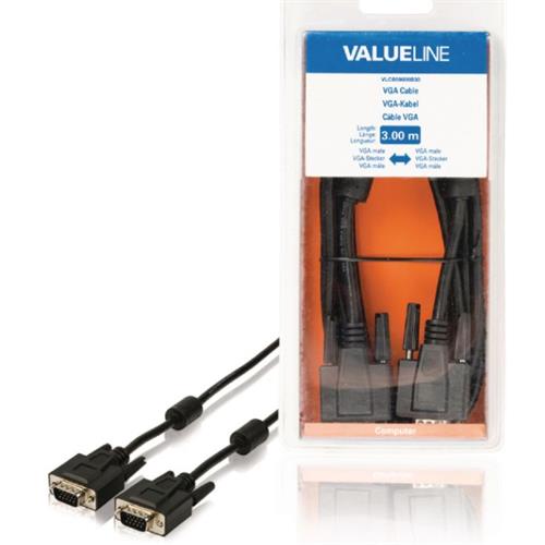 Cable monitor VGA HD15 macho macho 3m Blister