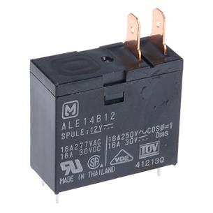 Rele mini 1 conmutado 12Vdc 16A R3,5 salida faston