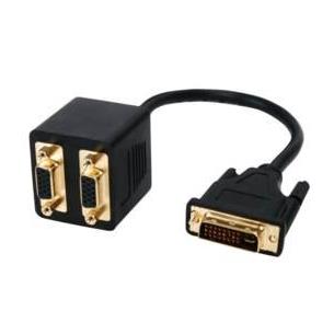 Cable distribuidor DVI macho a 2 VGA hembra