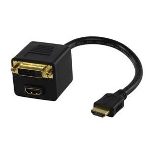 Cable distribuidor HDMI m. a 1 DVI h. 1 HDMI h.